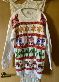 刺繍入りオーバーサイズニット　古着