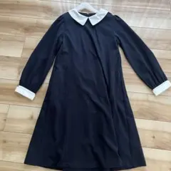 GIRLS ジャージーワンピース フォーマル ネイビー 160