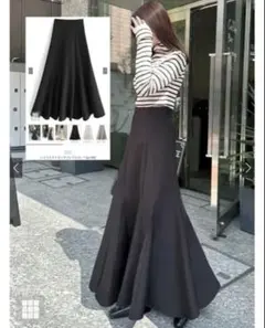 ハイウエストロングフレアスカート