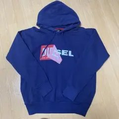 DIESEL ロゴスウェットパーカー ネイビー XS ディーゼル