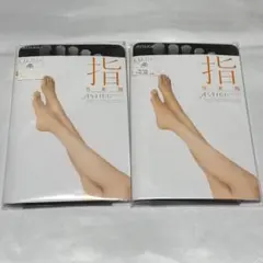 アツギ 指（五本指） ストッキング 2足セット L-LL ブラック