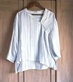 JIL SANDER NAVY 濃紺 ゆったり ピンタック ブラウス - メルカリ
