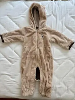 ミキハウス フリースロンパース ベージュ