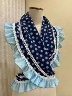 フラメンコ衣装 シージョ ピスタチオグリーンセ白ドット セルリアン