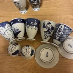 砥部焼 中田窯、梅山窯 蕎麦猪口・お皿セット - メルカリ