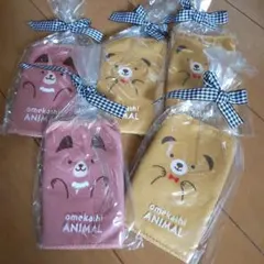 おめかしアニマル ハーフハンカチタオル 5枚セット