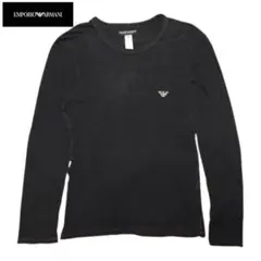 EMPORIO ARMANI ブラック ロゴ 長袖Tシャツ