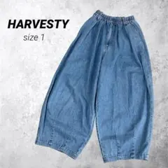 美品！HARVESTY デニムサーカスパンツ 10オンス ライトブルー 1のサムネイル