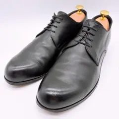 【美品】PADRONE パドローネ 26.5 ダービープレーントゥ レザー 黒
