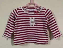ミキハウス　長袖　カットソー　80サイズ ボーダー　うさぎ