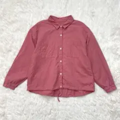 オーガニックコットン100％やわらかダブルガーゼ素材の長袖シャツ M ピンク系のサムネイル