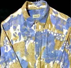 ヴィンテージ 総柄 柄シャツ レーヨン アート レトロ 長袖 シャツ