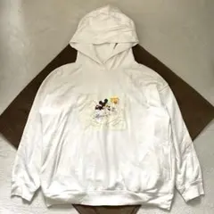 ユニクロ パーカー ディズニー ミッキー フロントプリント ホワイト XL