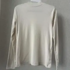 CINEMA CLUB アイボリー 長袖Tシャツ M リブニット タートルネック