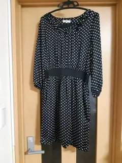 美品　NATURAL BEAUTY BASIC  ドット柄ワンピース　M