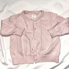 baby H&M カーディガン 9-12M 薄手 小花柄 透かし編み ニット