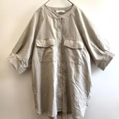 ダブルクローゼット オーバーサイズ シャツ バンドカラー ブラウス チュニックのサムネイル