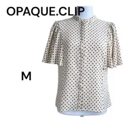 OPAQUE.CLIP ノーカラーシャツ レトロ M ギャザーフレアスリーブのサムネイル