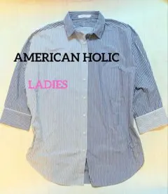 AMERICAN HOLIC LADIES Lサイズ ストライプシャツ