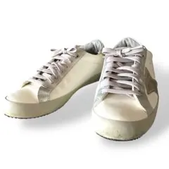 美品 スニーカー 26.5 ホワイト レザー GOLD STAR 星柄