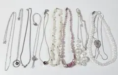 訳あり含む　ネックレス　セット　まとめ　チェーン　銀色　シルバーカラー