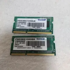 Patriot DDR3 8GB×2 PC3-10600 ノート用 16GB