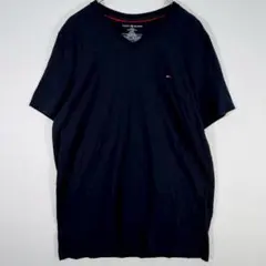 トミーヒルフィガー Vネック Tシャツ Mサイズ 刺繍 ワンポイント 美品