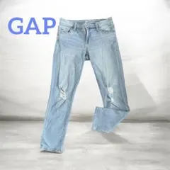 Gap Girlfriend Jeans ライトブルー ダメージあり
