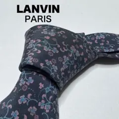 LANVIN ダークネイビー フラワープリント ネクタイのサムネイル