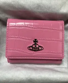 【希少】Vivienne Westwood 三つ折り財布 クロコダイル型 ピンク