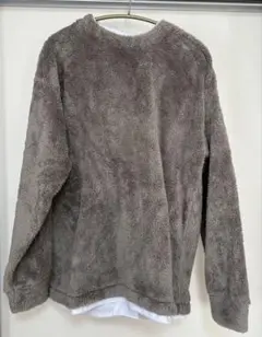 AZUL BY MOUSSY 重ね着風　ボア トップス メンズ　M グレージュ