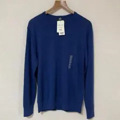新品 ユニクロ UNIQLO ブルー系 M ニット セーター トップス