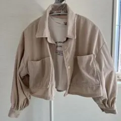 ピンクラテ　コーデュロイジャケットとクロップドトップスセット S/140