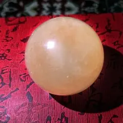 大型 天然石 丸玉 約115mm 約2.2kg ハニーカルサイト系 球体 台座付