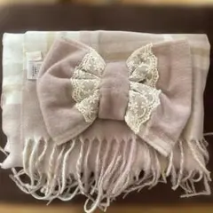 LIZLISA マフラー ピンクチェックリボン