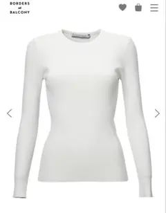 中古品　ダメージあり　ボーダーズアットバルコニー　RIB KNIT TOP 36のサムネイル