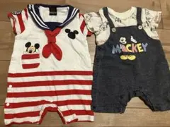 ディズニーミッキー柄ロンパース2点セット