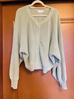 shushu 緑 カーディガン 長袖 じまちゃん 春カーディガン ミントグリーン