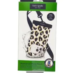 kate spade　防水ケース　ストラップ付 スマホポーチ 豹柄