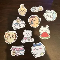 ちいかわ　キャラクターのシール10枚セット、デコレーションに最適。