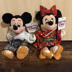 ミッキー　ミニー和風ぬいぐるみセット