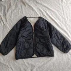 ブラックキルティングジャケット　ボア