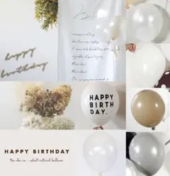 誕生日　飾り　風船　グレー　くすみカラー　シンプル　ナチュラル　ハーフバースデー