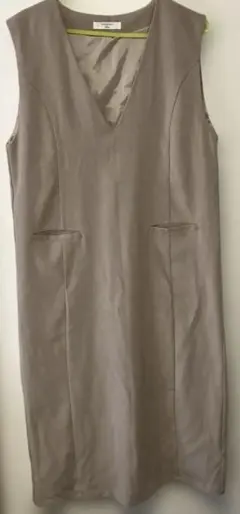 Samansa Mos2 blue ベージュ ノースリーブワンピース スカート