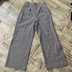 PLST チェック柄 ワイドパンツ