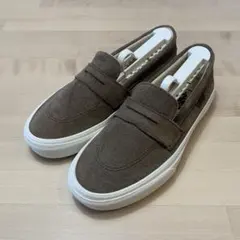 VANS スリッポン スニーカー ローファー スエード ブラウン 22.5cm