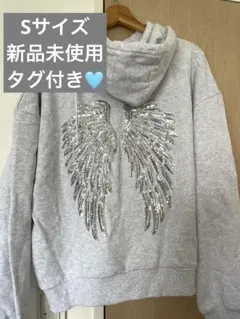 ジェレミースコット ウィングデザイン パーカー グレー - メルカリ