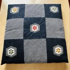 【5枚セット】座布団 銘仙判 刺し子柄 和モダン 紺色 まとめ売り