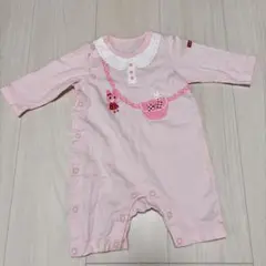 ミキハウス　ホットビスケッツ　長袖カバーオール　うさぎポシェット