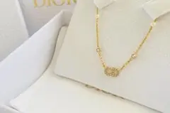 DIOR パールロゴネックレス